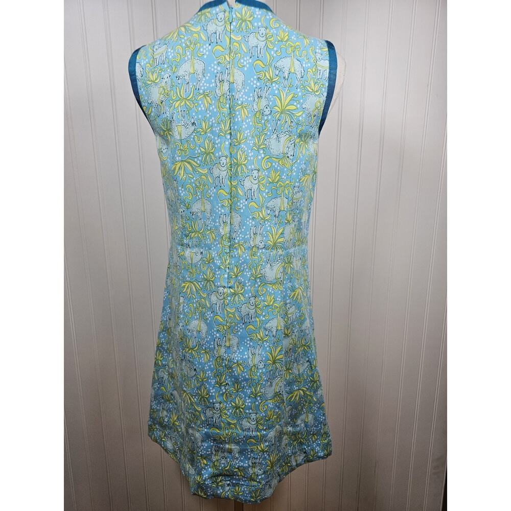 Brooks Brothers Lamb Print Floral Shift Dress Women's 2 Party Cocktail Whimsy - Picture 4 of 6